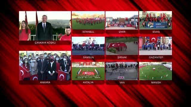 19 Mayıs coşku içinde kutlanıyor! Cumhurbaşkanı Erdoğan, gençlerle İstiklal Marşı'nı okudu