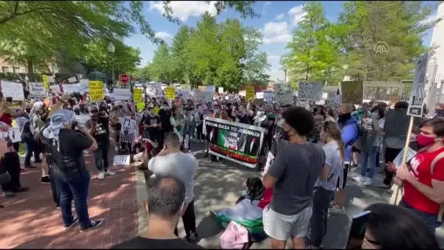 WASHINGTON - İsrail Büyükelçiliği önünde Filistin'e destek için gösteri yapıldı