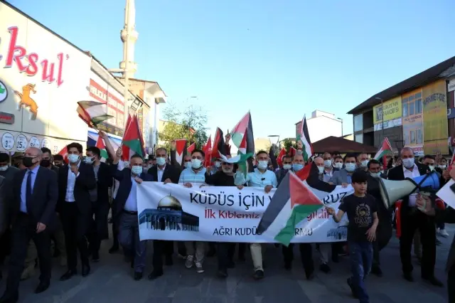 Ağrı'da İsrail saldırılarına tepki Ağrı'da İsrail saldırılarına tepki