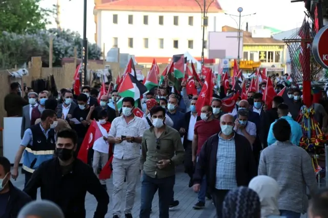 Ağrı'da İsrail saldırılarına tepki Ağrı'da İsrail saldırılarına tepki