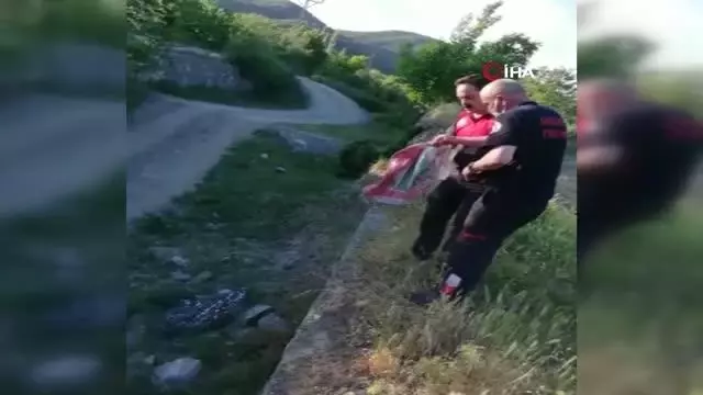 Amasya'da mutfağa giren yılanı itfaiye ekibi çıkardı Amasya'da mutfağa giren yılanı itfaiye ekibi çıkardı