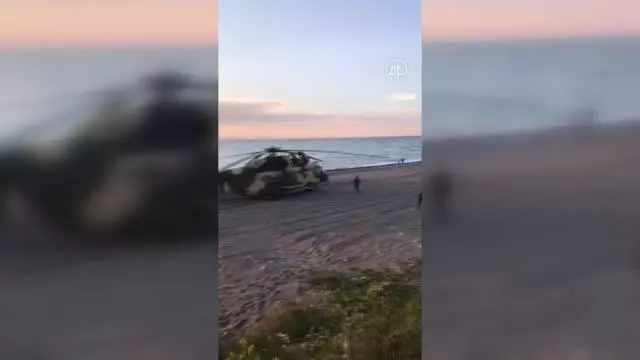 Azerbaycan'a ait askeri helikopter teknik nedenle Giresun sahiline zorunlu iniş yaptı Azerbaycan'a ait askeri helikopter teknik nedenle Giresun sahiline zorunlu iniş yaptı