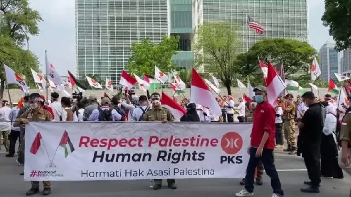 Endonezya'da Filistin'e destek gösterisi
