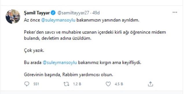 AK Parti MKYK üyesi Şamil Tayyar: Süleyman Soylu görevinin başında