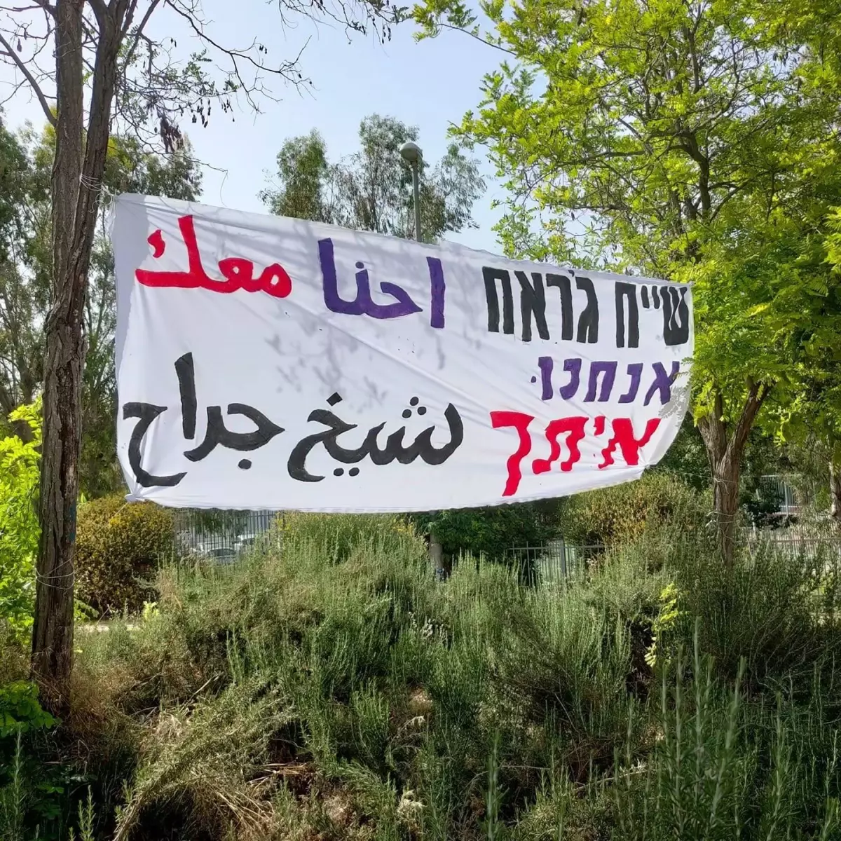 Arap ve Yahudilerden Şeyh Cerrah'ta Filistinli ailelere destek protestosu