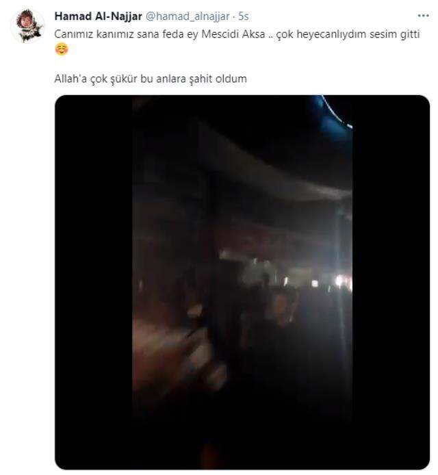 Binlerce Filistinli, İsrail ile Hamas arasındaki ateşkesi kutlamak için Mescid-i Aksa'ya akın etti