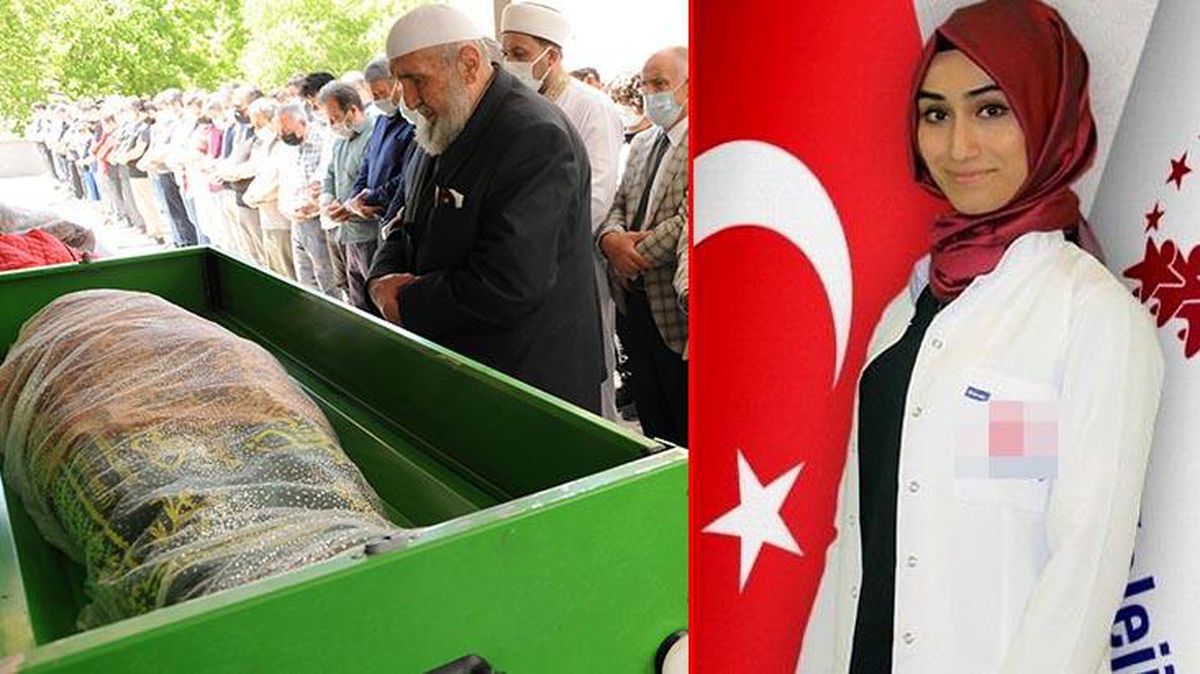Öldürülen Arife öğretmenin cenazesinde dikkat çeken görüntü! Tabutun kapağı kapatılmadı