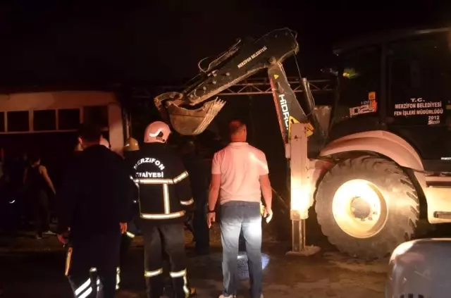 Merzifon'da iş yeri yangını Merzifon'da iş yeri yangını