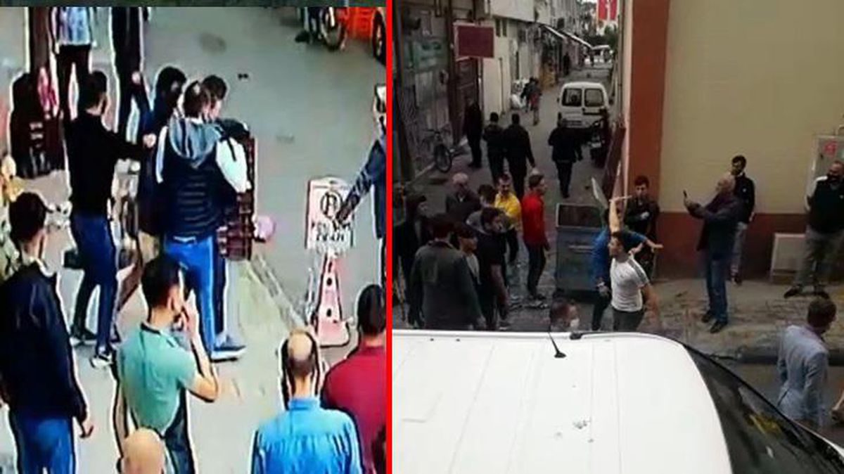 Dükkan basan grup ortalığı birbirine kattı! Meydan savaşı anbean kamerada