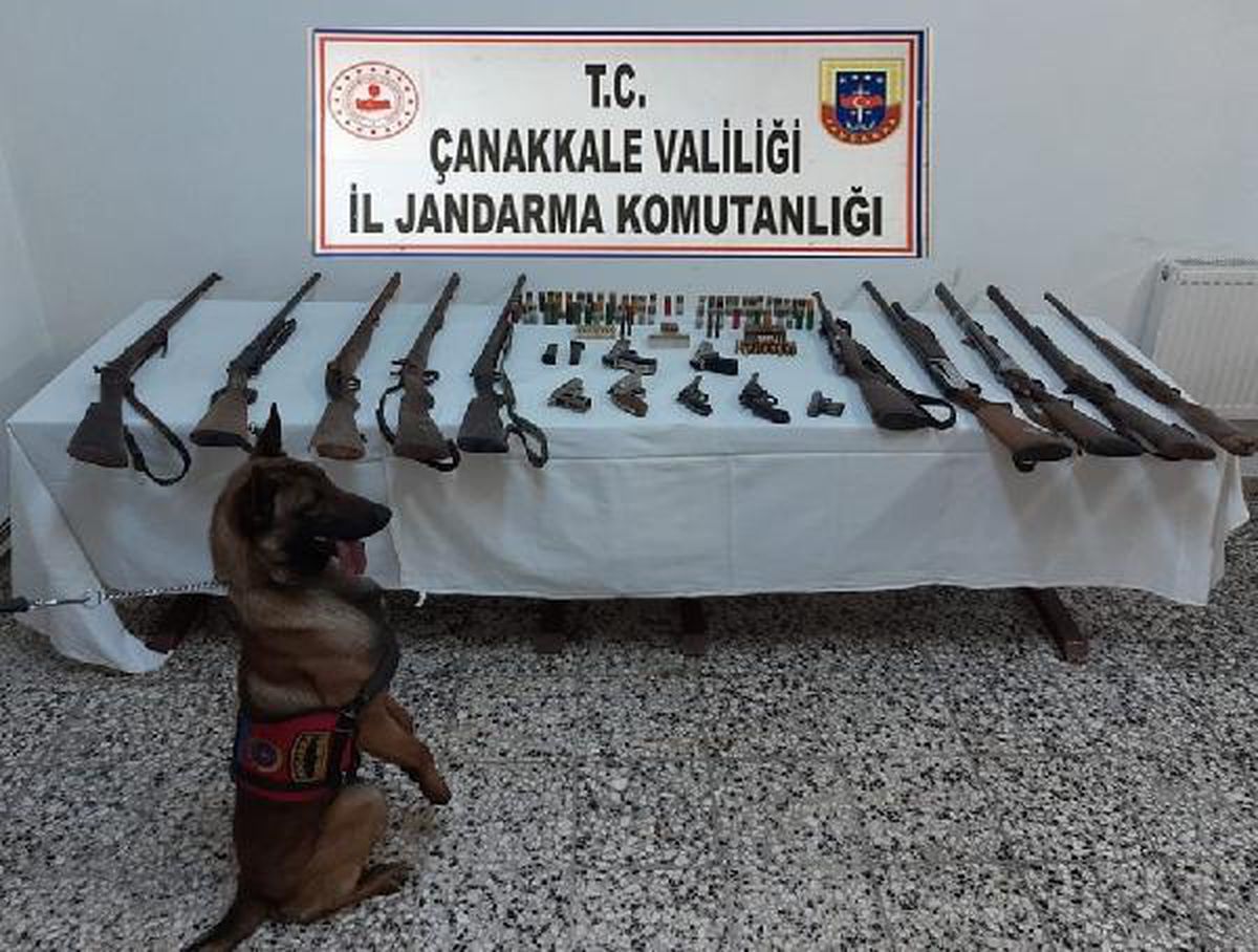 Evde çok sayıda ruhsatsız tabanca ve tüfekle yakalandı