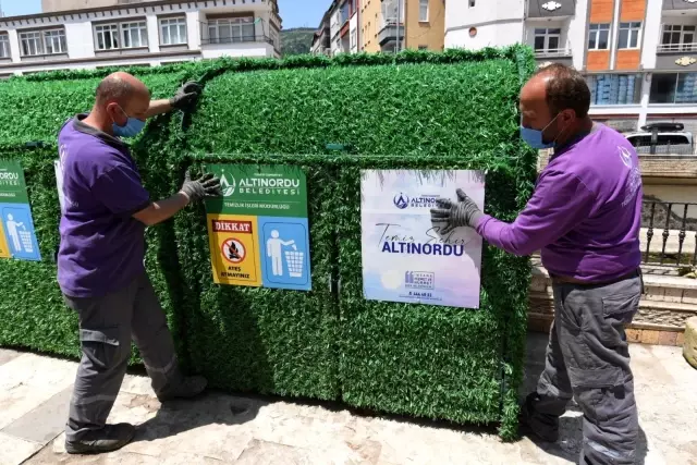 Altınordu'da çöp konteynerlerine estetik görünüm