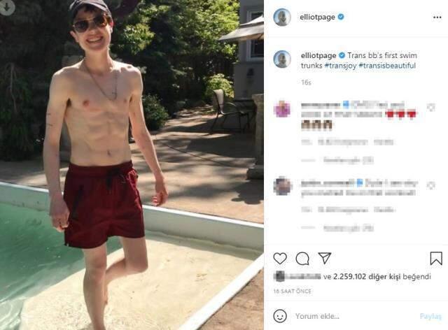 Cinsiyet değiştiren oyuncu Elliot Page, ilk mayolu pozunu verdi