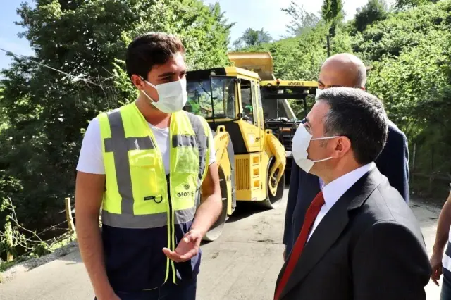 Düzce'de yollar beton oluyor Düzce'de yollar beton oluyor