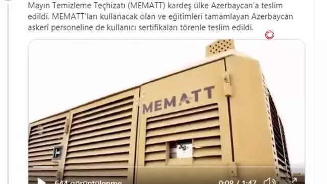 MSB: '5 adet MEMATT Azerbaycan'a teslim edildi' MSB: '5 adet MEMATT Azerbaycan'a teslim edildi'