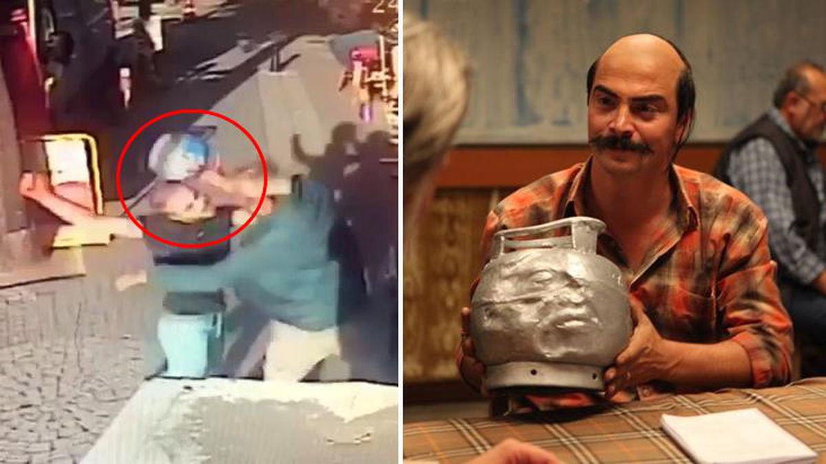 Saldırdığı arkadaşı piknik tüpüyle başına vurunca olduğu yere yığılıp kaldı! O anlar kamerada