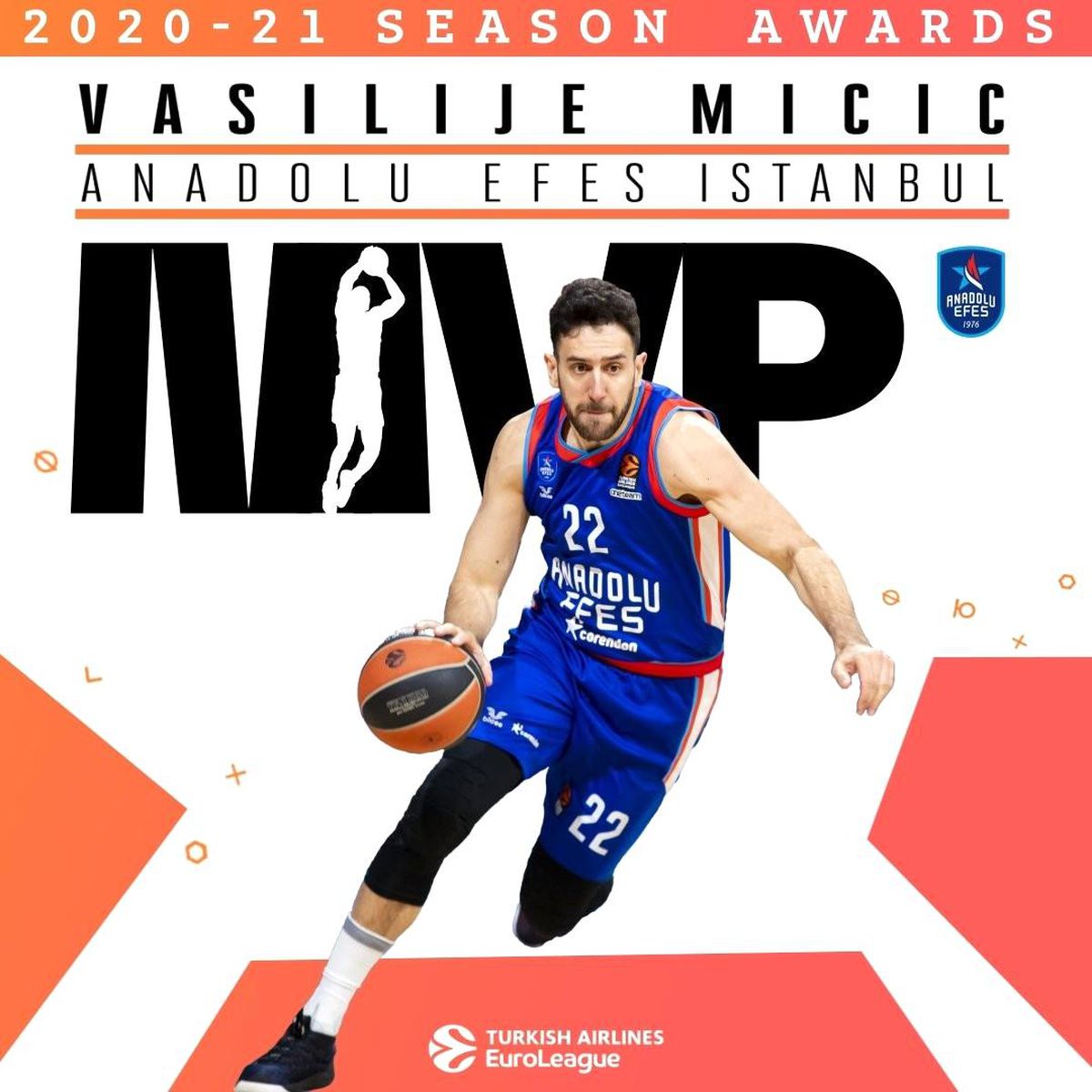 Vasilije Micic, THY Euroleague'de normal sezonun MVP'si seçildi