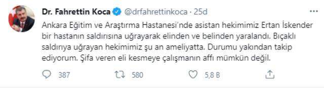 Doktor hastanede bıçaklı saldırıya uğradı, Bakan Koca çıldırdı: Şifa veren eli kesemezsiniz