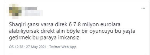 Sarı-Lacivertliler'in Shaqiri ile temasa geçmesi taraftarlarda heyecan yarattı Sarı-Lacivertliler'in Shaqiri ile temasa geçmesi taraftarlarda heyecan yarattı