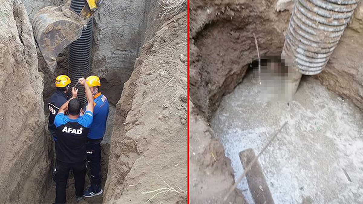 Sondaj kuyusunda üzerine toprak göçen çiftçi, feci şekilde can verdi