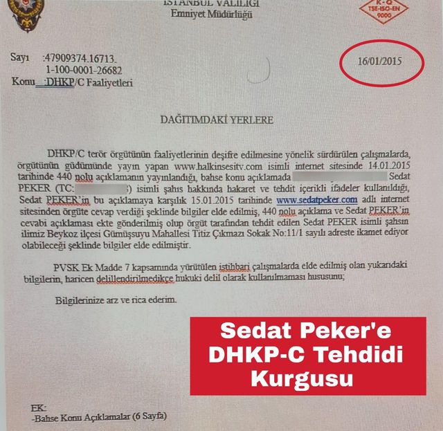 Sedat Peker'e 'DHKP-C tehdidi' bahanesiyle verilen koruma kararında FETÖ izi tespit edildi