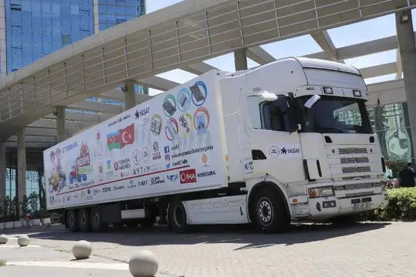 Hediye karavanı, Azerbaycan'a uğurlandı Hediye karavanı, Azerbaycan'a uğurlandı
