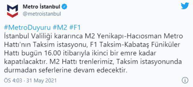 Taksim Meydanı ve İstiklal Caddesi'nde güvenlik önlemleri! Taksim istasyonu kapatıldı