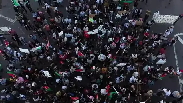 ABD'de Filistin'e destek gösterisi ABD'de Filistin'e destek gösterisi