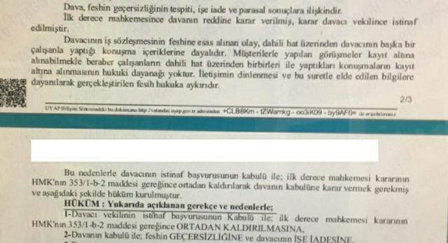 Mahkemeden emsal karar! Bankanın personel telefonunu dinlemesi hukuka aykırı bulundu