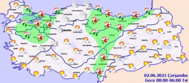 Meteoroloji'den 4 bölgeye ve 3 ile kuvvetli yağış uyarısı