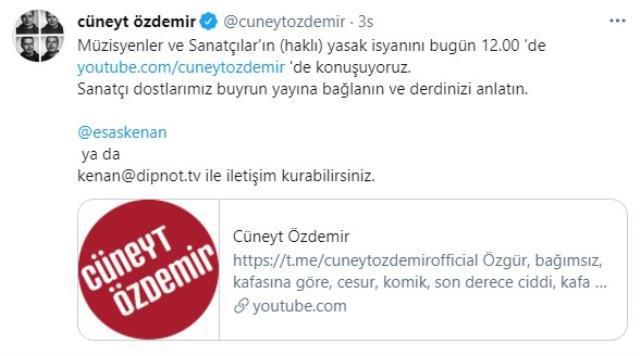 Çalışamadıkları için sitem eden ünlülere 'Homurdanmayın' diyen Cüneyt Özdemir, tepkilerin ardından geri adım attı