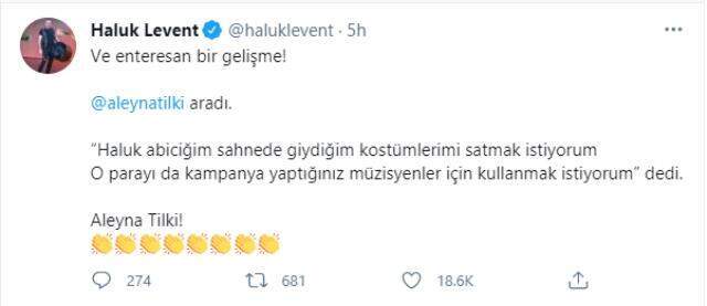 Haluk Levent açıkladı: Aleyna Tilki kıyafetlerini satıp, müzisyenlere destek olmak istiyor