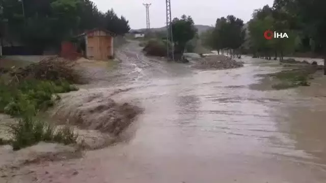 Sağanak yağış dereyi taşırdı Sağanak yağış dereyi taşırdı