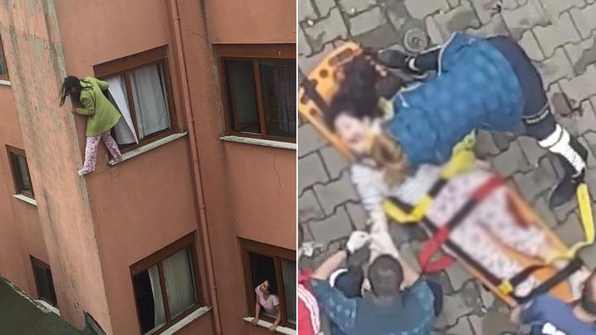 İkna etmek için çırpınsalar da yetmedi! Genç kız, kendini 4. kattan aşağıya attı