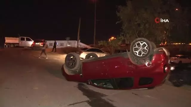 İstanbul Havalimanı yolunda bir araç takla attı İstanbul Havalimanı yolunda bir araç takla attı