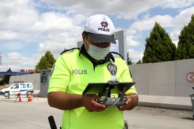 Kural ihlali yapan sürücüler drone ile tespit edildi