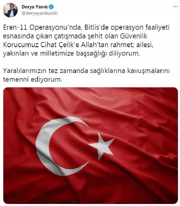 Son dakika haber... Şehit Güvenlik Korucusu Çelik'e taziye mesajları Son dakika haber... Şehit Güvenlik Korucusu Çelik'e taziye mesajları