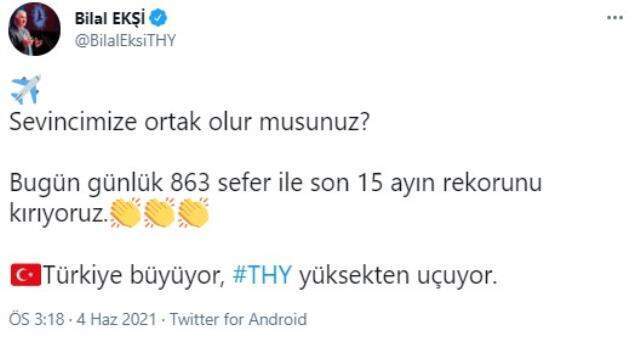 THY, günlük 863 uçuşla son 15 ayın rekorunu kırdı