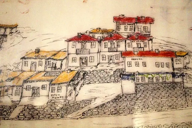 600 yılık köyündeki evleri sahiplerinin lakaplarıyla çizdi 600 yılık köyündeki evleri sahiplerinin lakaplarıyla çizdi