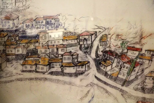600 yılık köyündeki evleri sahiplerinin lakaplarıyla çizdi 600 yılık köyündeki evleri sahiplerinin lakaplarıyla çizdi