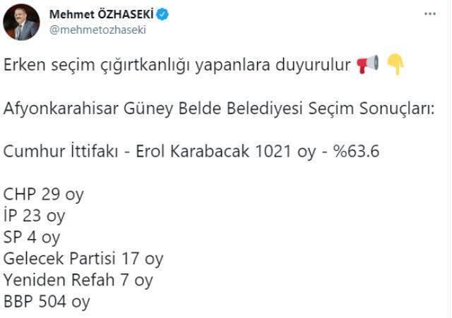 Güney beldesindeki seçimlerin ardından Mehmet Özhaseki dikkat çeken sözler: Erken seçim çığırtkanlığı yapanlara duyurulur Güney beldesindeki seçimlerin ardından Mehmet Özhaseki dikkat çeken sözler: Erken seçim çığırtkanlığı yapanlara duyurulur
