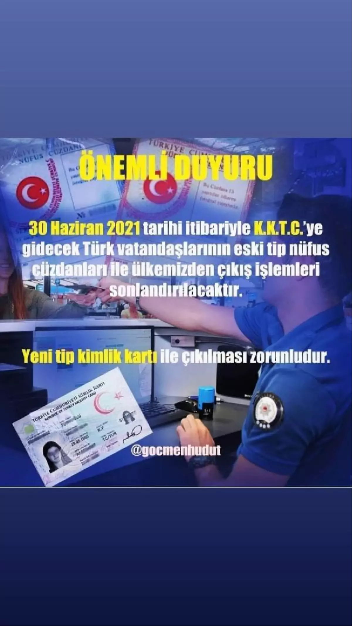 KKTC'ye gidişte yeni kimlik kartı zorunluğu