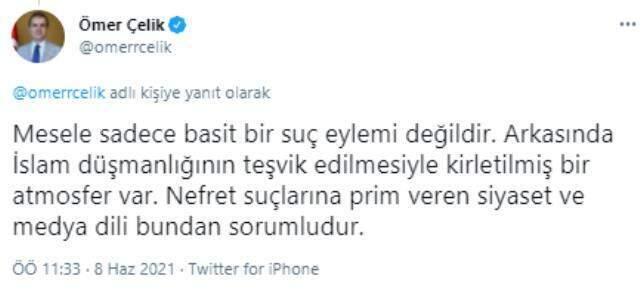 Kanada'da Müslüman aileye yapılan saldırıyla ilgili AK Parti Sözcüsü Ömer Çelik'ten tepki: Bu saldırıları İslam düşmanlığından ayrı göremeyiz Kanada'da Müslüman aileye yapılan saldırıyla ilgili AK Parti Sözcüsü Ömer Çelik'ten tepki: Bu saldırıları İslam düşmanlığından ayrı göremeyiz