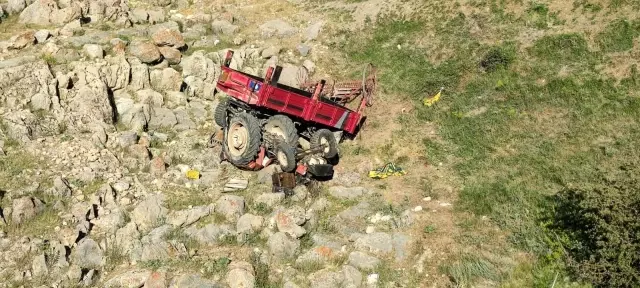 Kontrolden çıkan traktör uçuruma yuvarlandı: 1 ölü