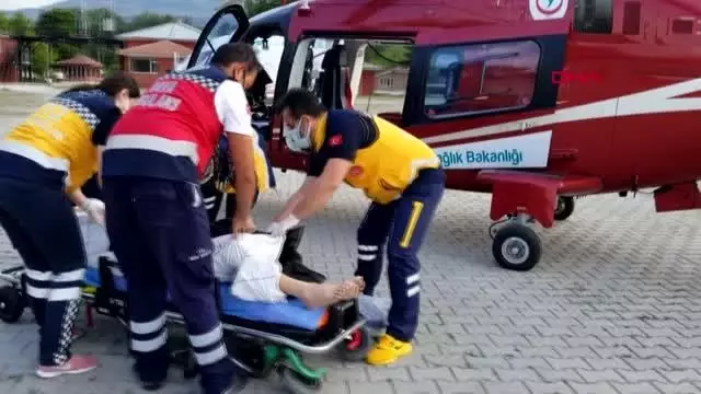 KÜTAHYA KANSER HASTASI, AMELİYATINA AMBULANS HELİKOPTERLE ULAŞTIRILDI KÜTAHYA KANSER HASTASI, AMELİYATINA AMBULANS HELİKOPTERLE ULAŞTIRILDI