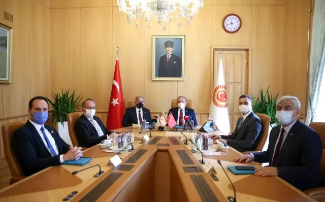 TBMM Başkanı Şentop, KKTC Cumhuriyet Meclisi Başkanı ile görüştü (2)