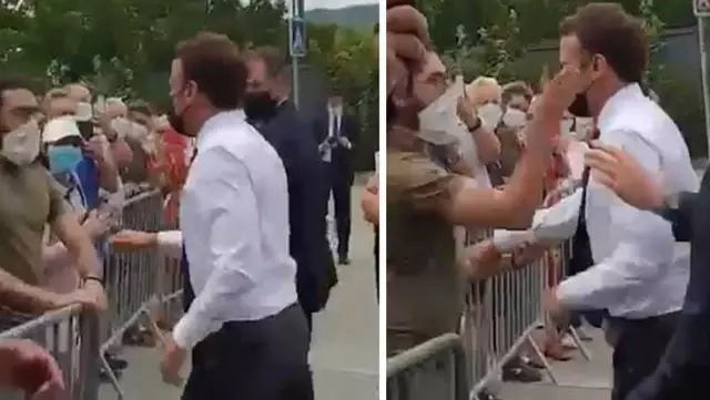 Macron'dan tokat tepkisi: Eylemler şiddet içerirse demokrasi tehdit olur Macron'dan tokat tepkisi: Eylemler şiddet içerirse demokrasi tehdit olur