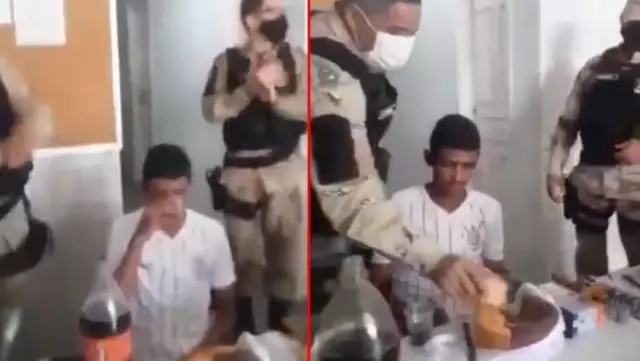 Brezilya polisinin 18 yaşına giren 'azılı hırsız' için düzenlediği doğum günü partisi gündem oldu Brezilya polisinin 18 yaşına giren 'azılı hırsız' için düzenlediği doğum günü partisi gündem oldu