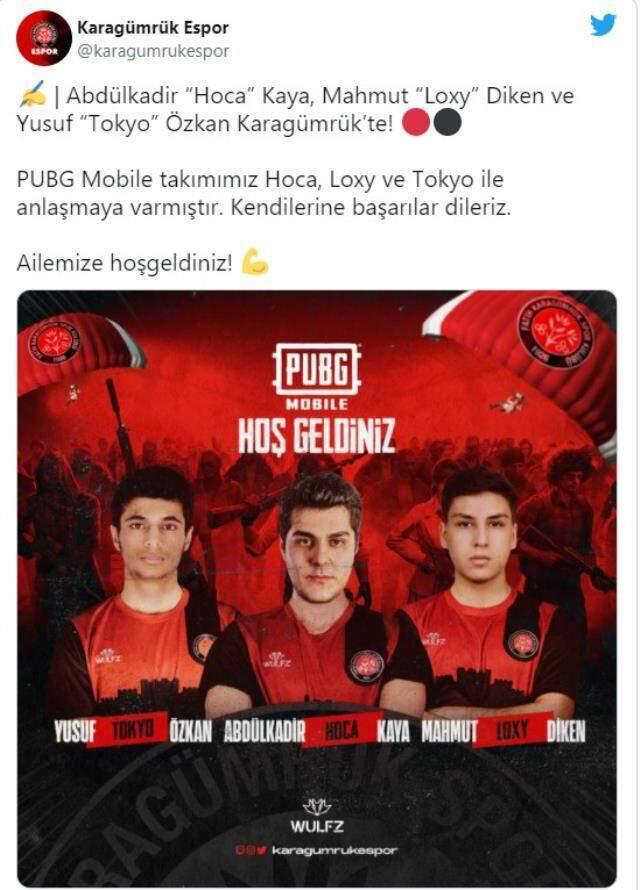 Karagümrük Espor 3 yeni PUBG Mobile oyuncusunu duyurdu! Karagümrük Espor 3 yeni PUBG Mobile oyuncusunu duyurdu!