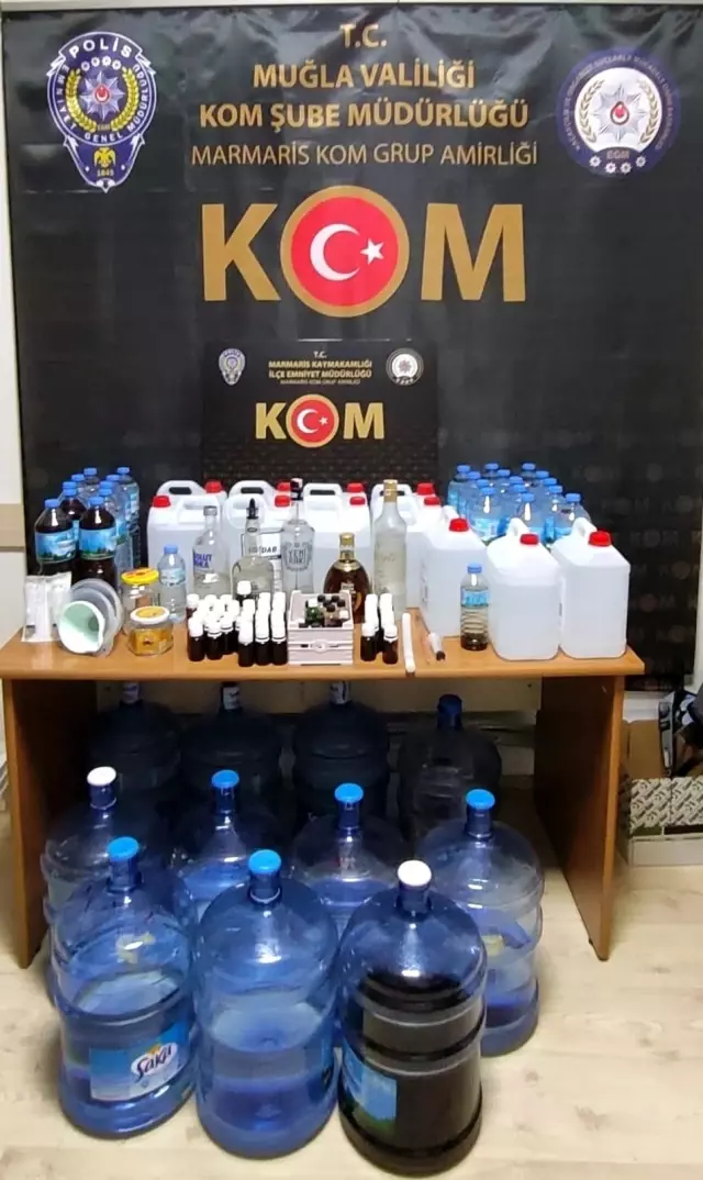 KOM ekiplerinden çadıra sahte alkol baskını KOM ekiplerinden çadıra sahte alkol baskını