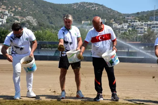 Bodrum İlçe Stadı'nın zemini doğal çim oluyor Bodrum İlçe Stadı'nın zemini doğal çim oluyor